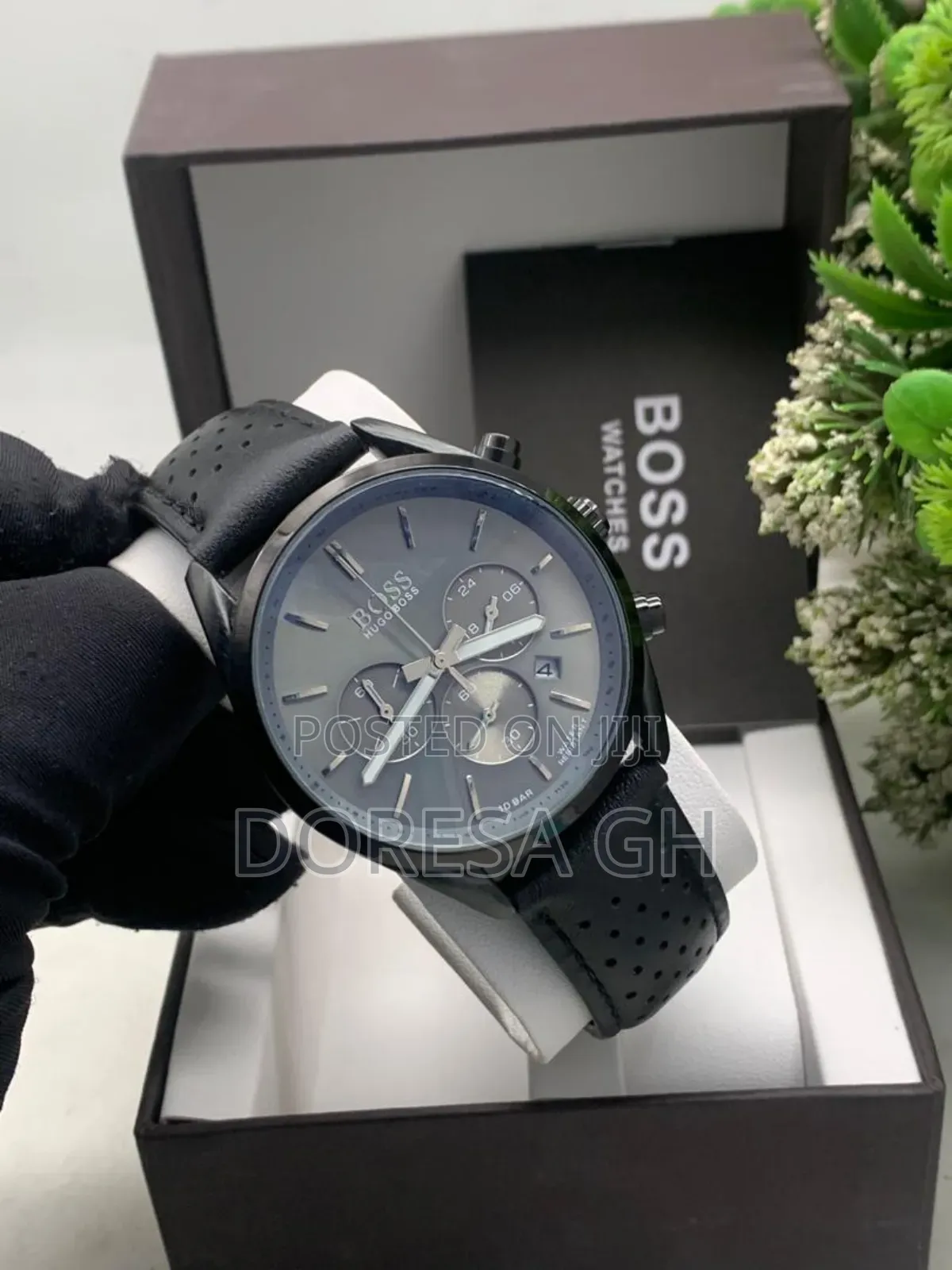 Boss Hugo Boss Chronograph Leather Watch for Men – Classic Wristwatch