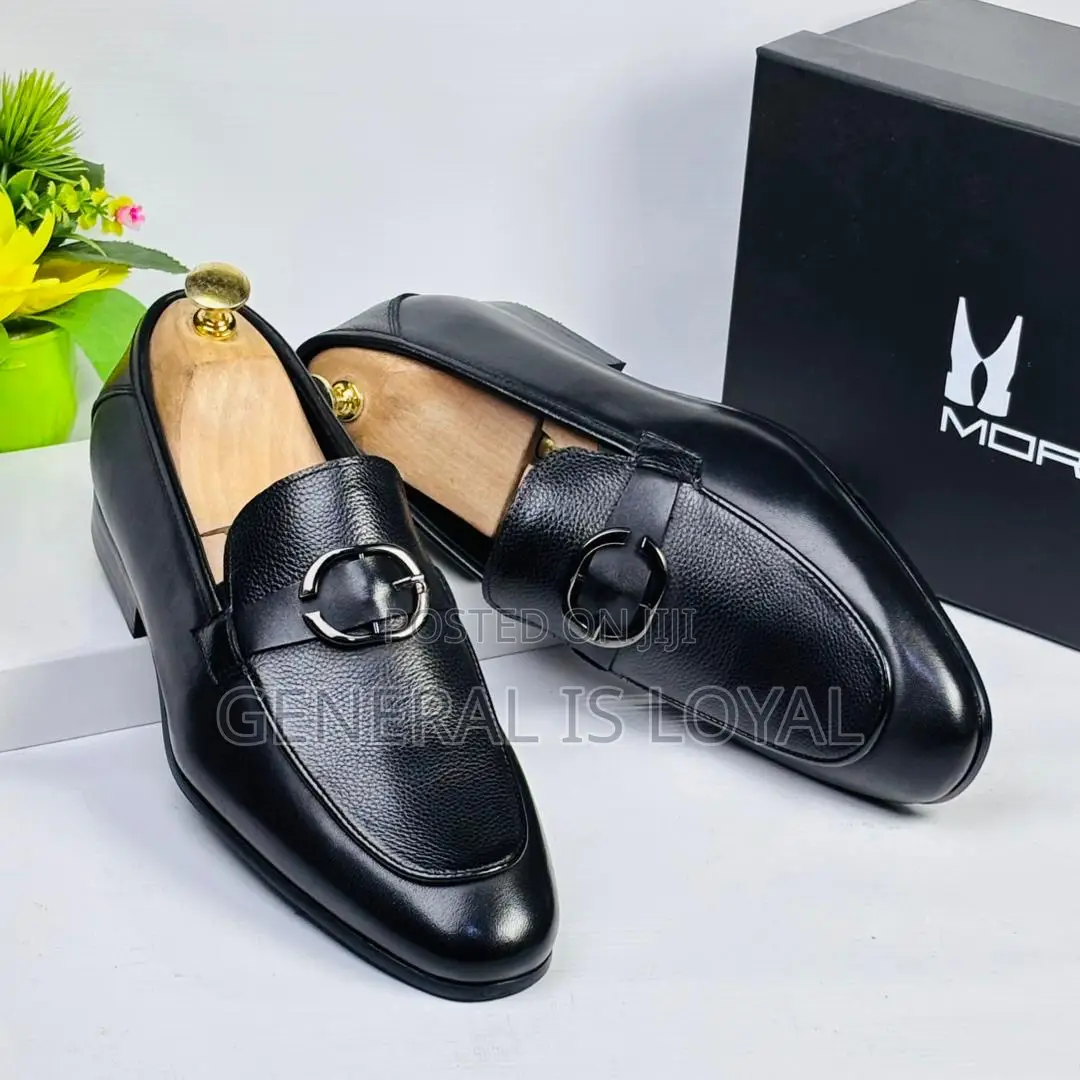Moreschi Black Leather Easy Wear Men’S Shoes