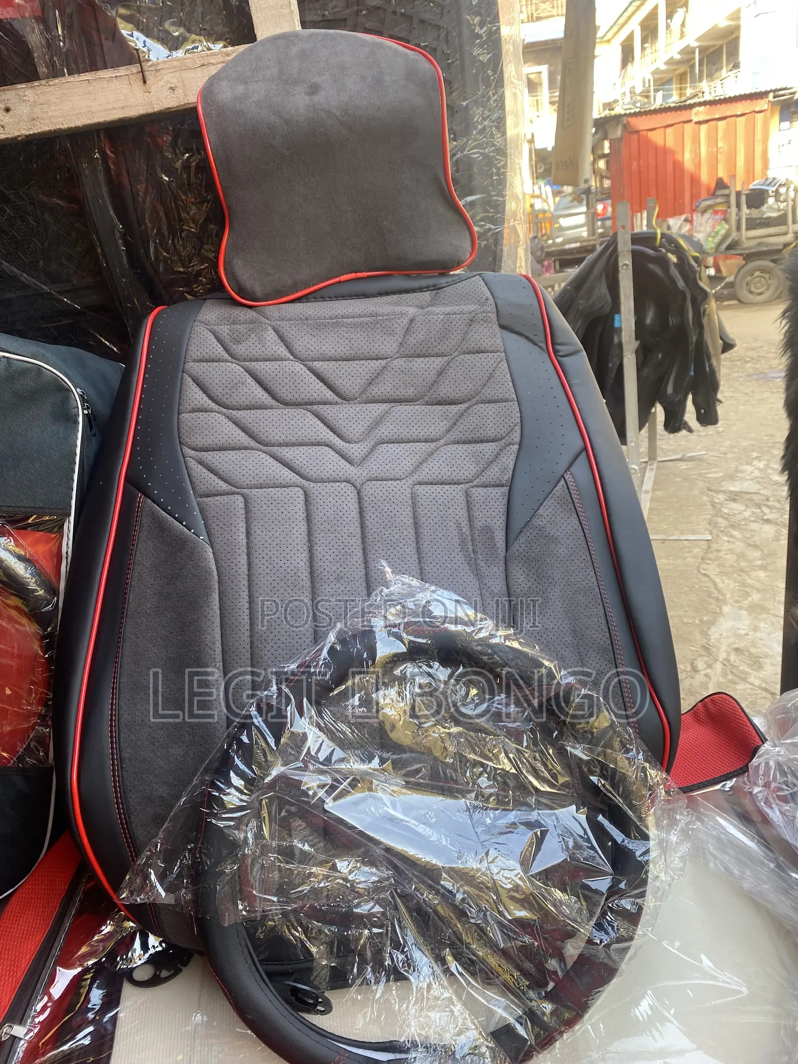 Half Leather Seat Cover Black