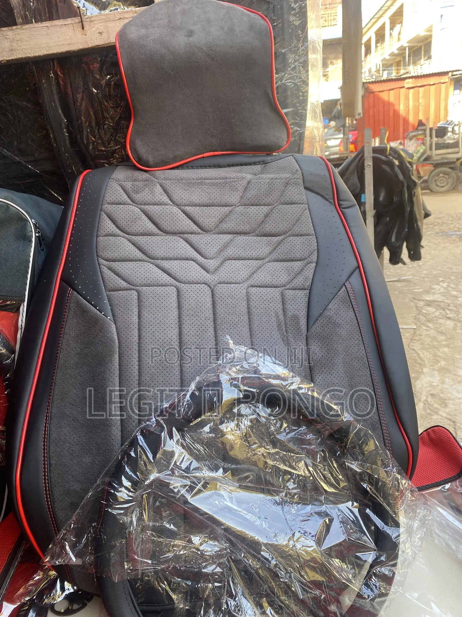 Half Leather Seat Cover Black