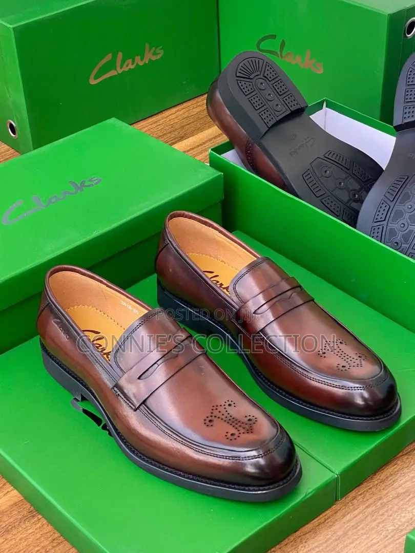 Clarks Leather Penny Loafers
