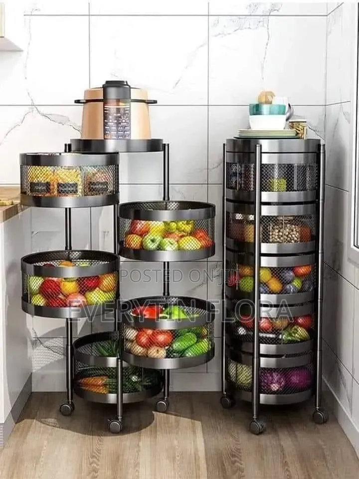 5-Tier Multi Purpose Rolling Mesh Storage Trolleys Organizer