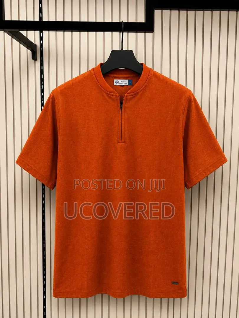 Casual Men's Knit Polo Shirts Feature Half-Zip Closures