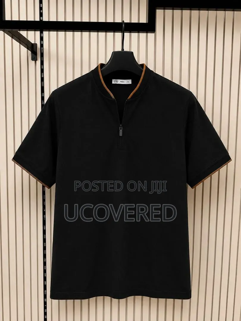 Casual Men's Knit Polo Shirts Feature Half-Zip Closures
