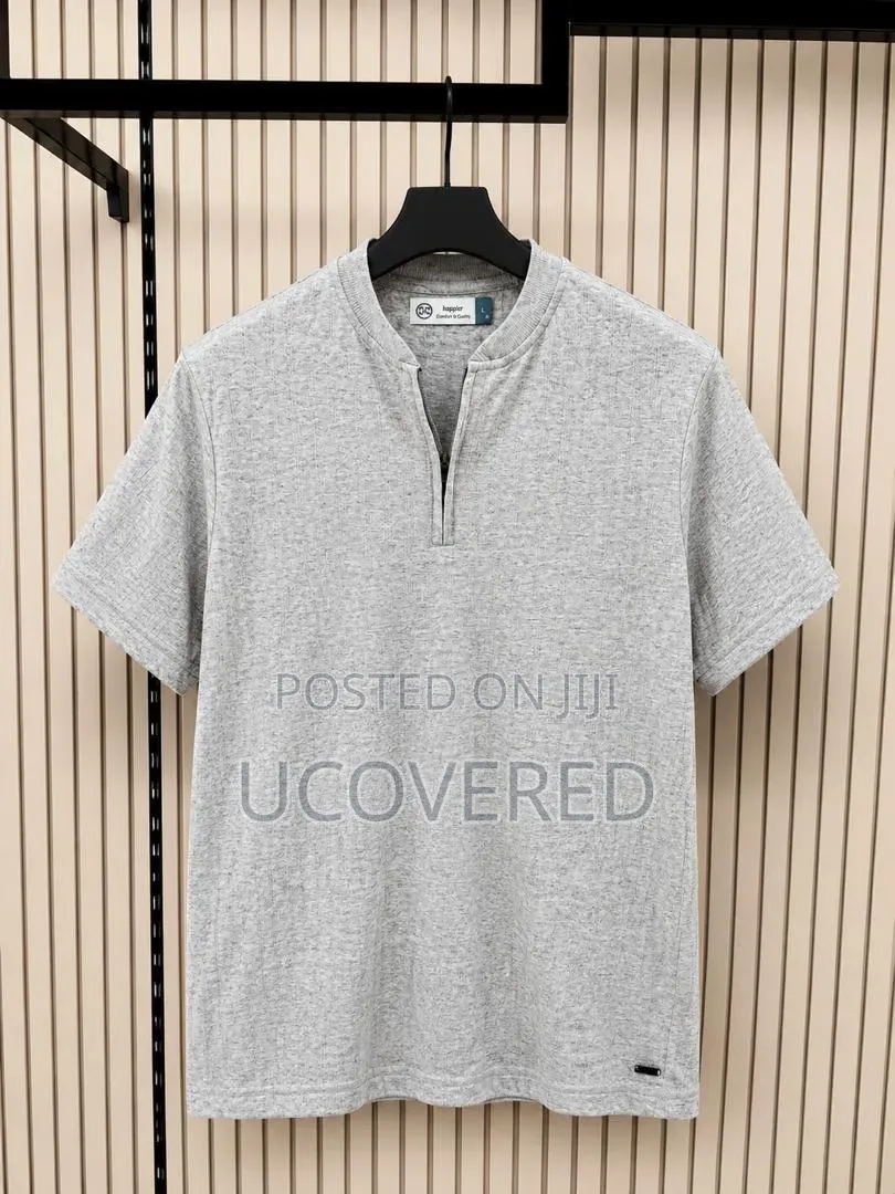Casual Men's Knit Polo Shirts Feature Half-Zip Closures