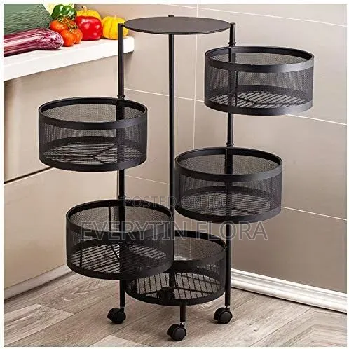 5-Tier Multi Purpose Rolling Mesh Storage Trolleys Organizer