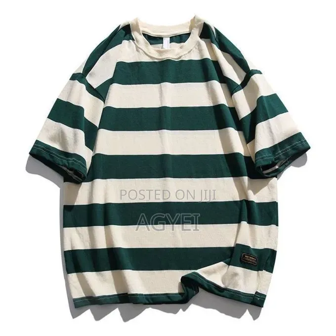 Men’S Short Sleeve Cotton T-Shirt – Green/White