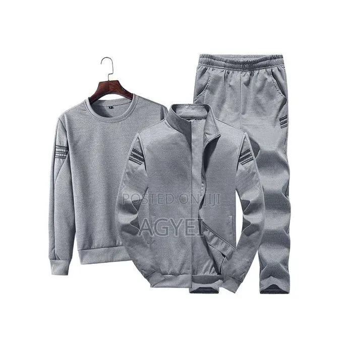 Men's Long Sleeve Sports Jacket 3-Piece Set