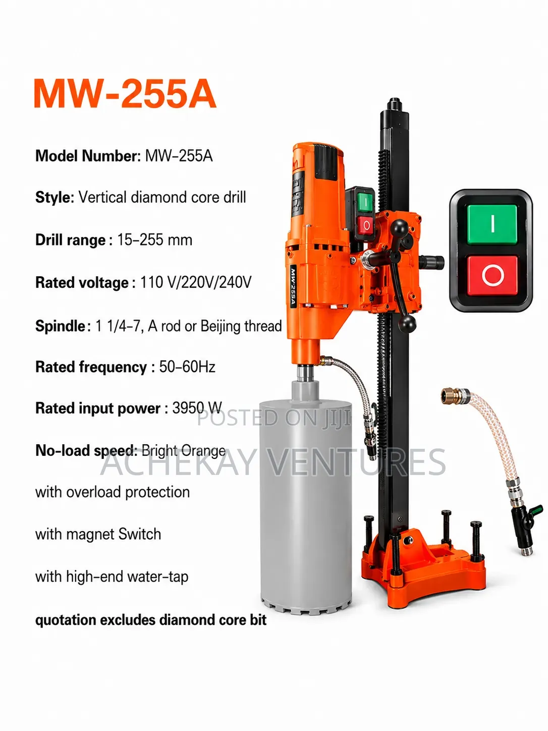 Vertical Diamond Core Drill Machine Mw-255a