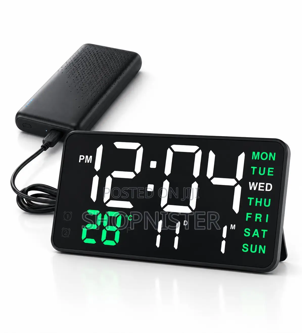 Led Digital Clock – Large Display With Temperature,