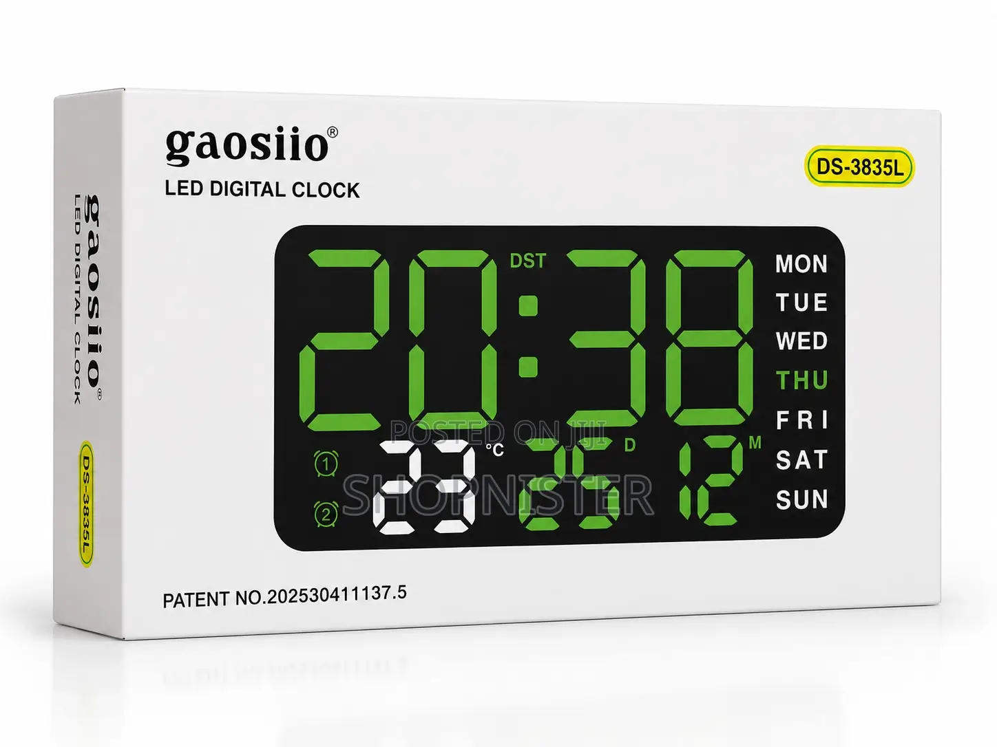 Led Digital Clock – Large Display With Temperature,