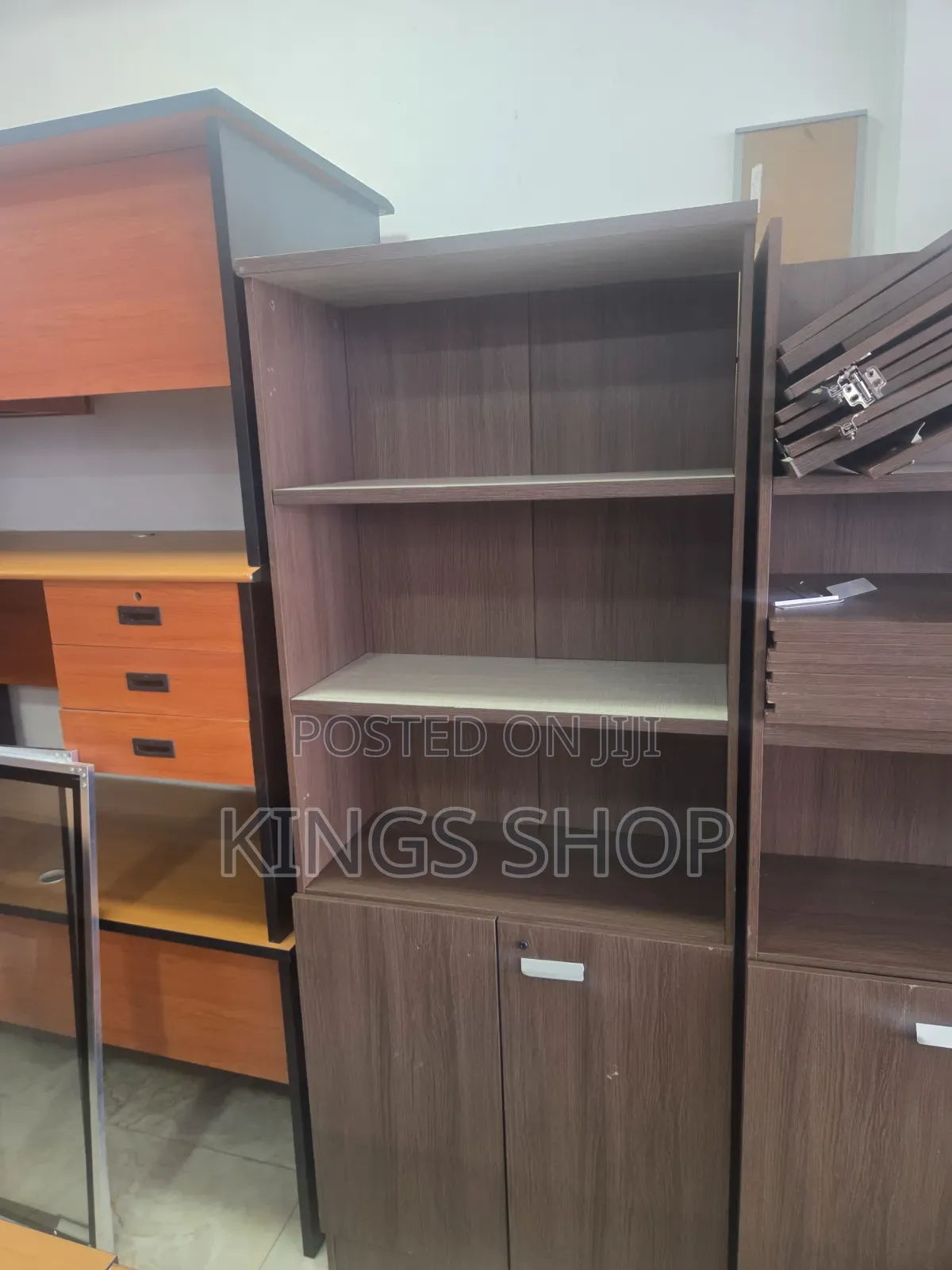 Slightly Used Wood Cabinet Bookshelves