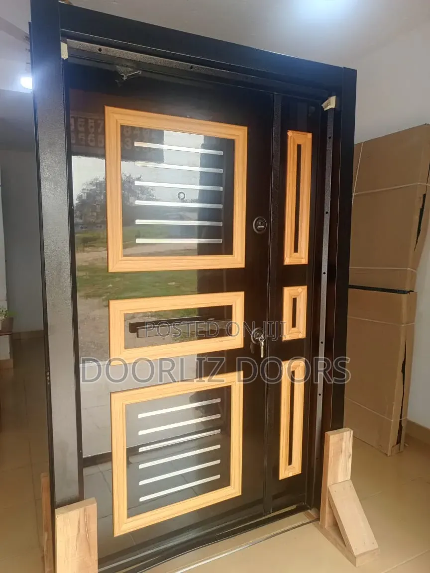 High-Quality Turkish Double Lock Security Door Black