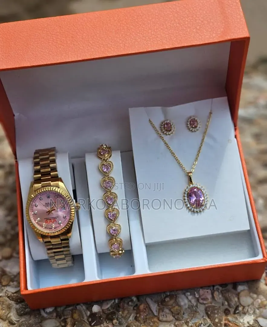 Classy Ladies Watch and Bracelet Jewelry Set