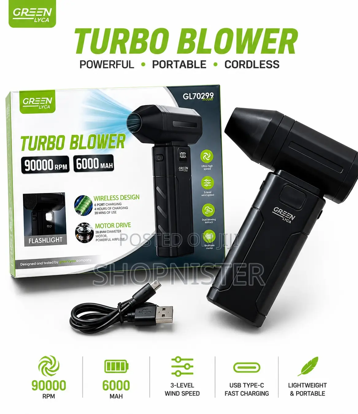 90,000rpm Cordless Air Duster Cleaning Blowe