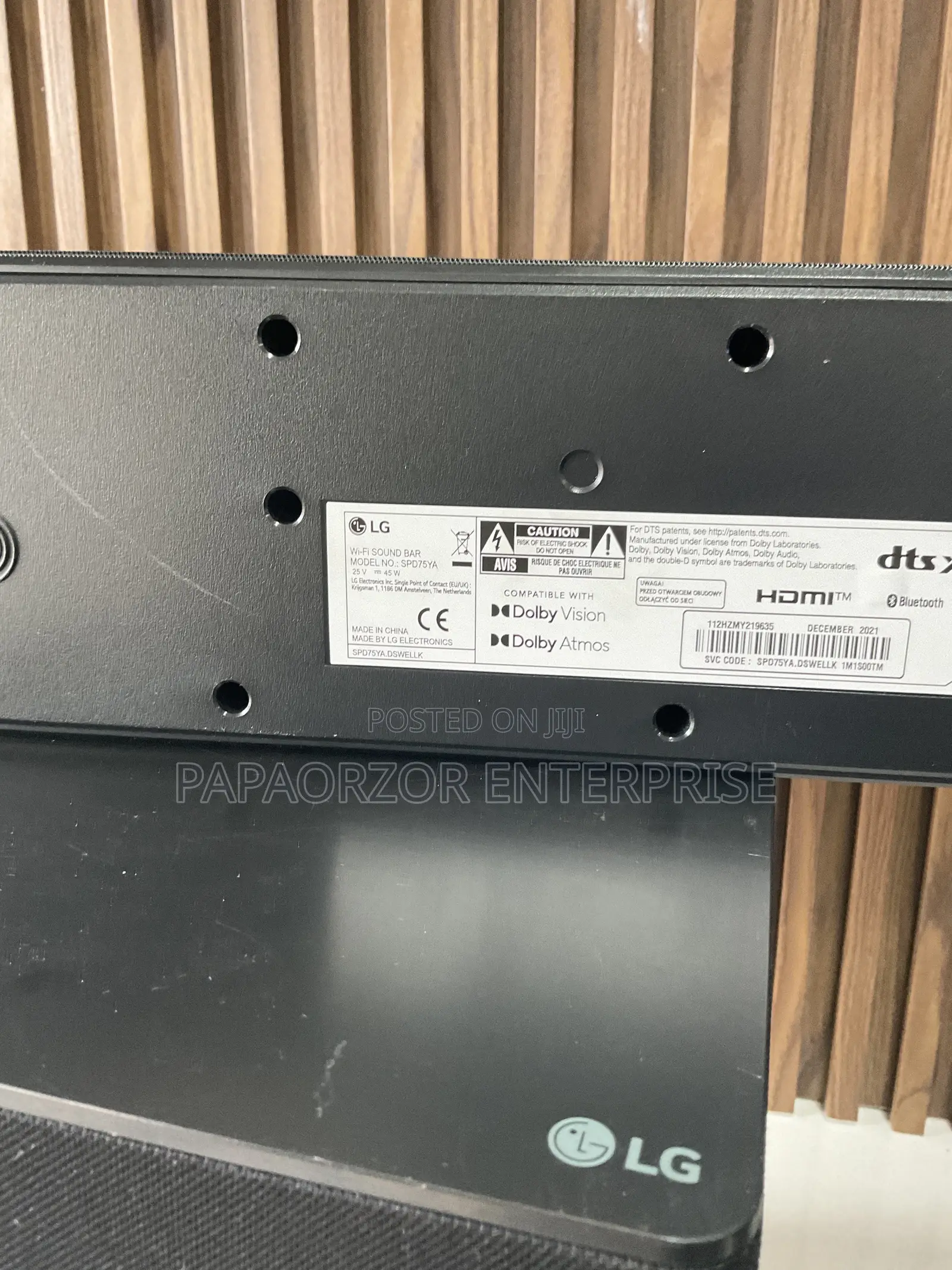 Lg Spd7y 3.1.2 Channel 400w Sound Bar With Dolby Atmos