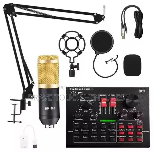Bm800 Microphone With V8 Soundcard Recording Kit