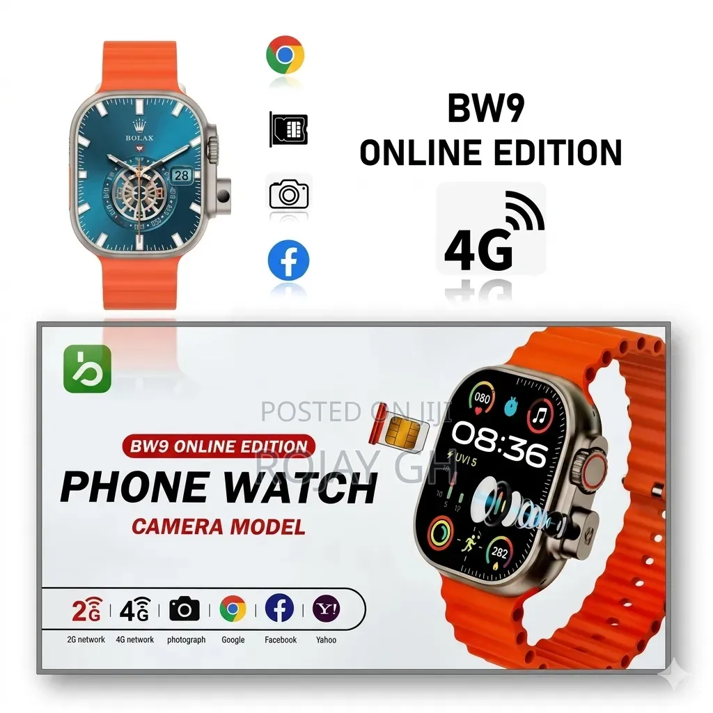 Bw9 Pro Smart Watch With Sim Card Slot Camera - Orange