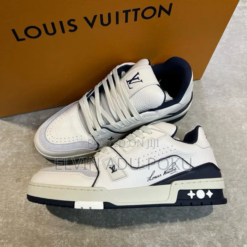 Louis Vuitton Men’S Trainer Signature White | Marine Sneaker