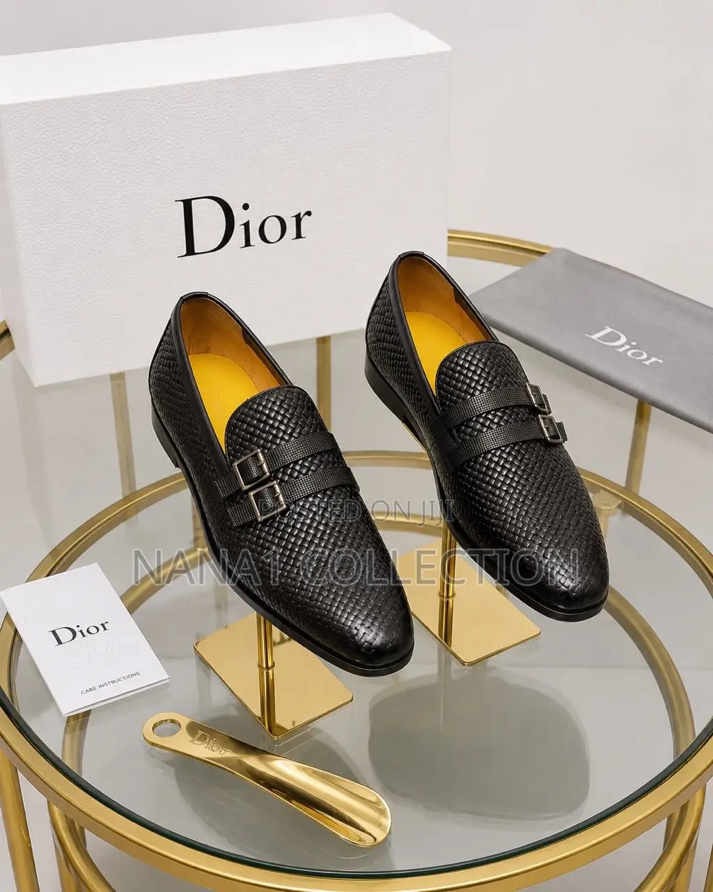 Dior Woven Leather Monk Strap “Black Coffee Brown “