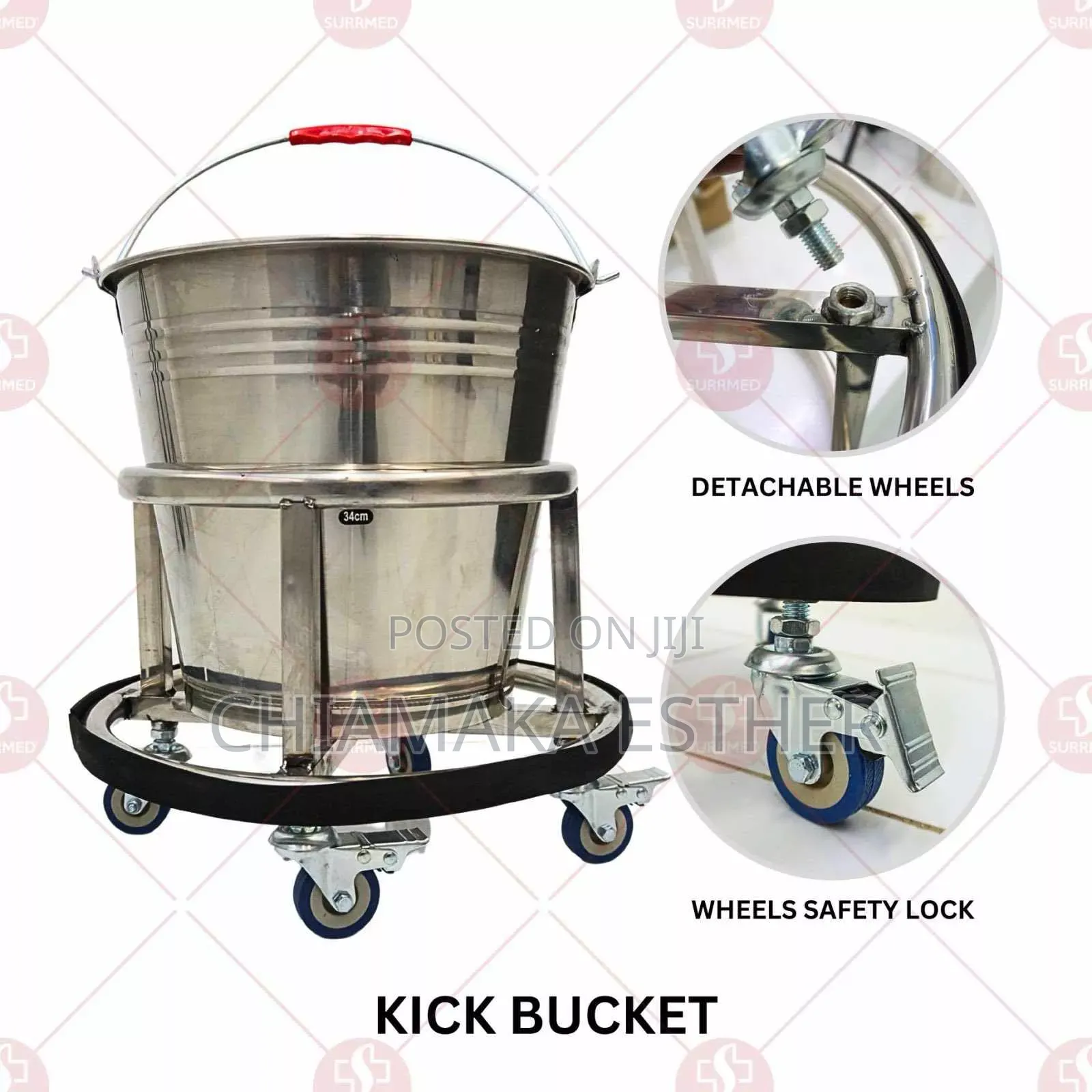 Medical Kick Bucket Stainless