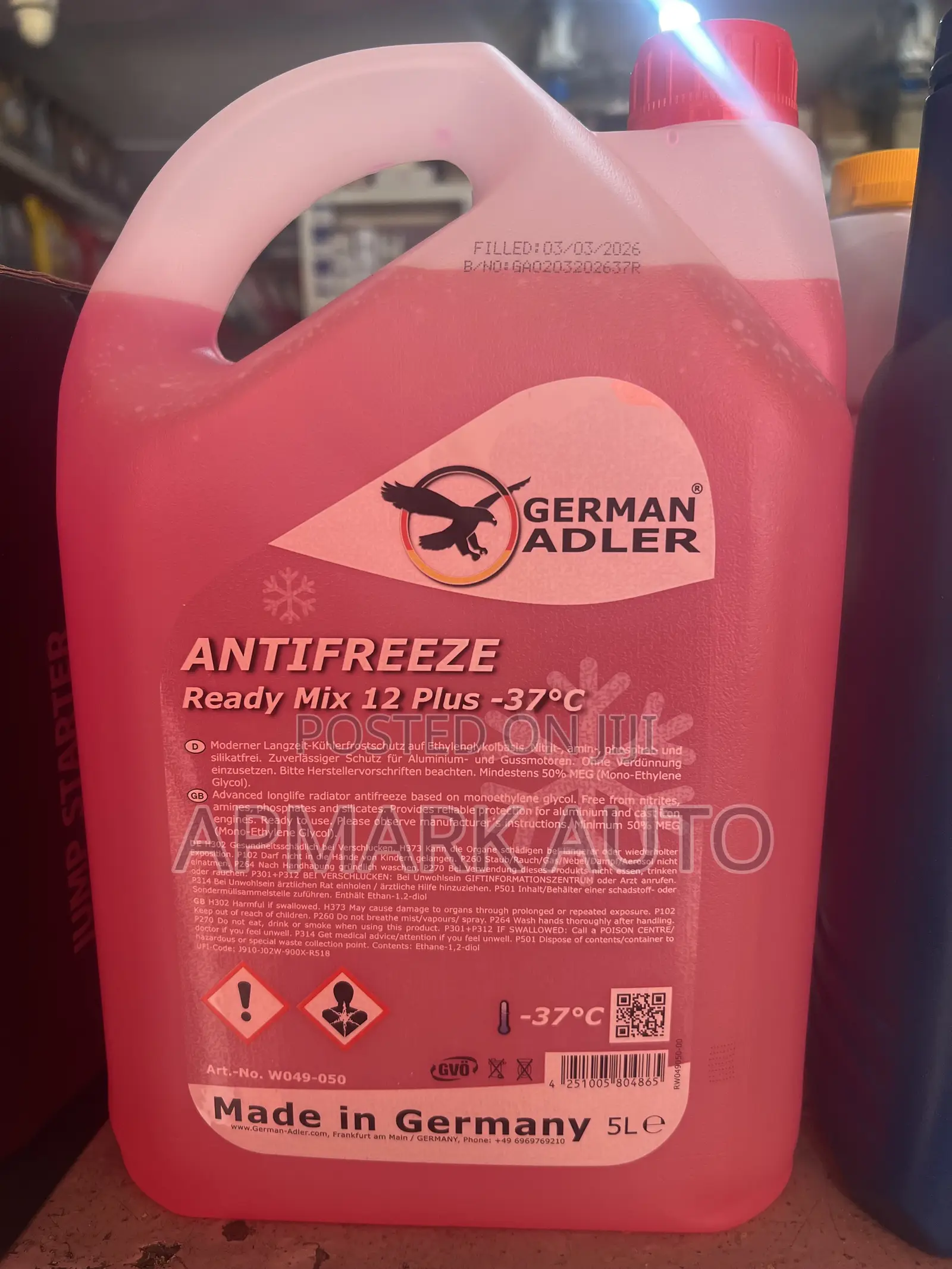 Coolant Antifreeze Anticorrosion German Adler