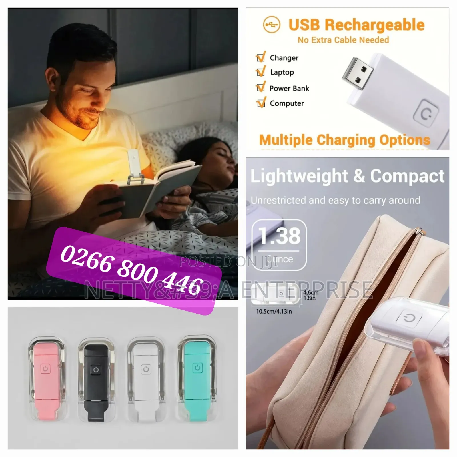 Usb Led Book Light(Rechargeable)