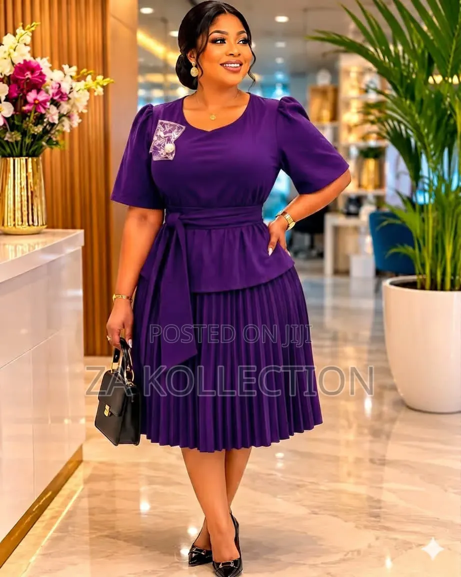 Pretty Ladies Blueblack Dress With Side Button