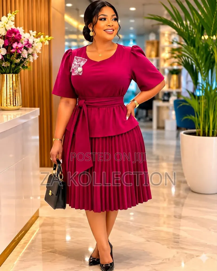 Pretty Ladies Blueblack Dress With Side Button