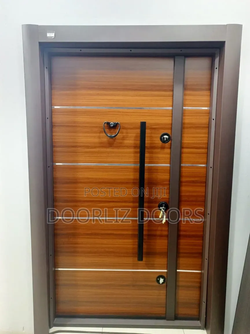 Brown Quality Triple Lock Turkey Security Door(One and Half)
