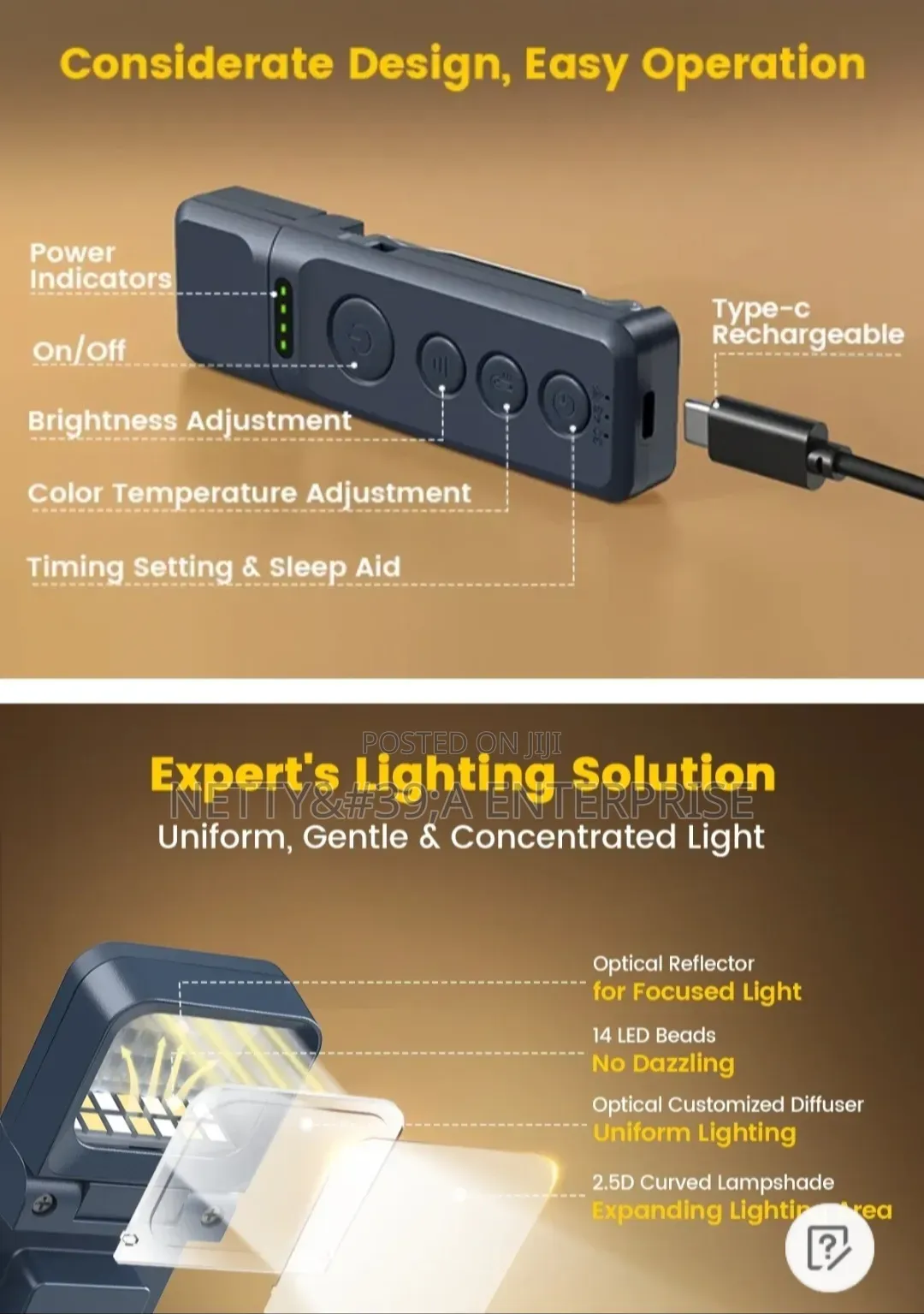 Original Glocusent Upgraded Book Light(Type C Rechargeable)