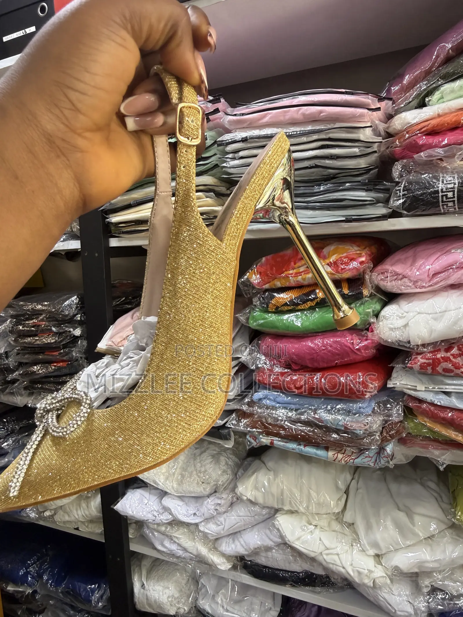 Quality Ladies Golden Boxed Heels