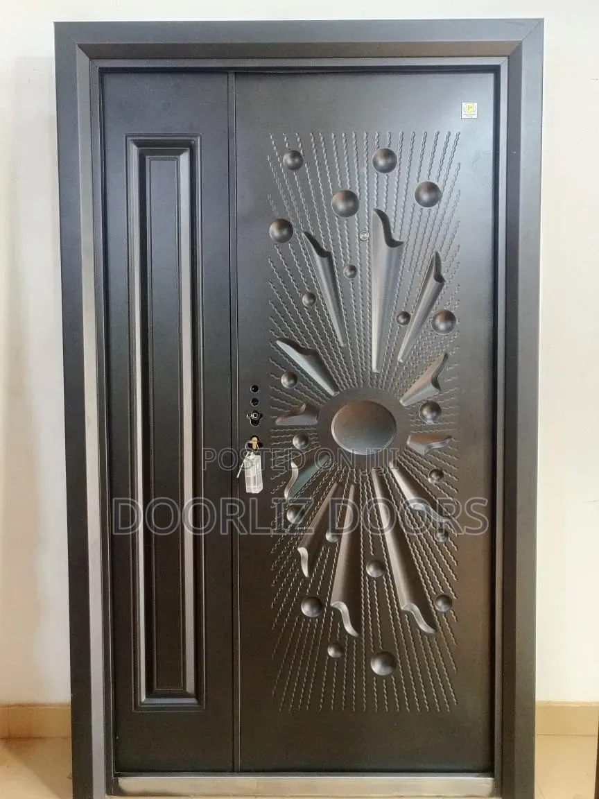 Beautiful Black Security Door With Accessories(One and Half)