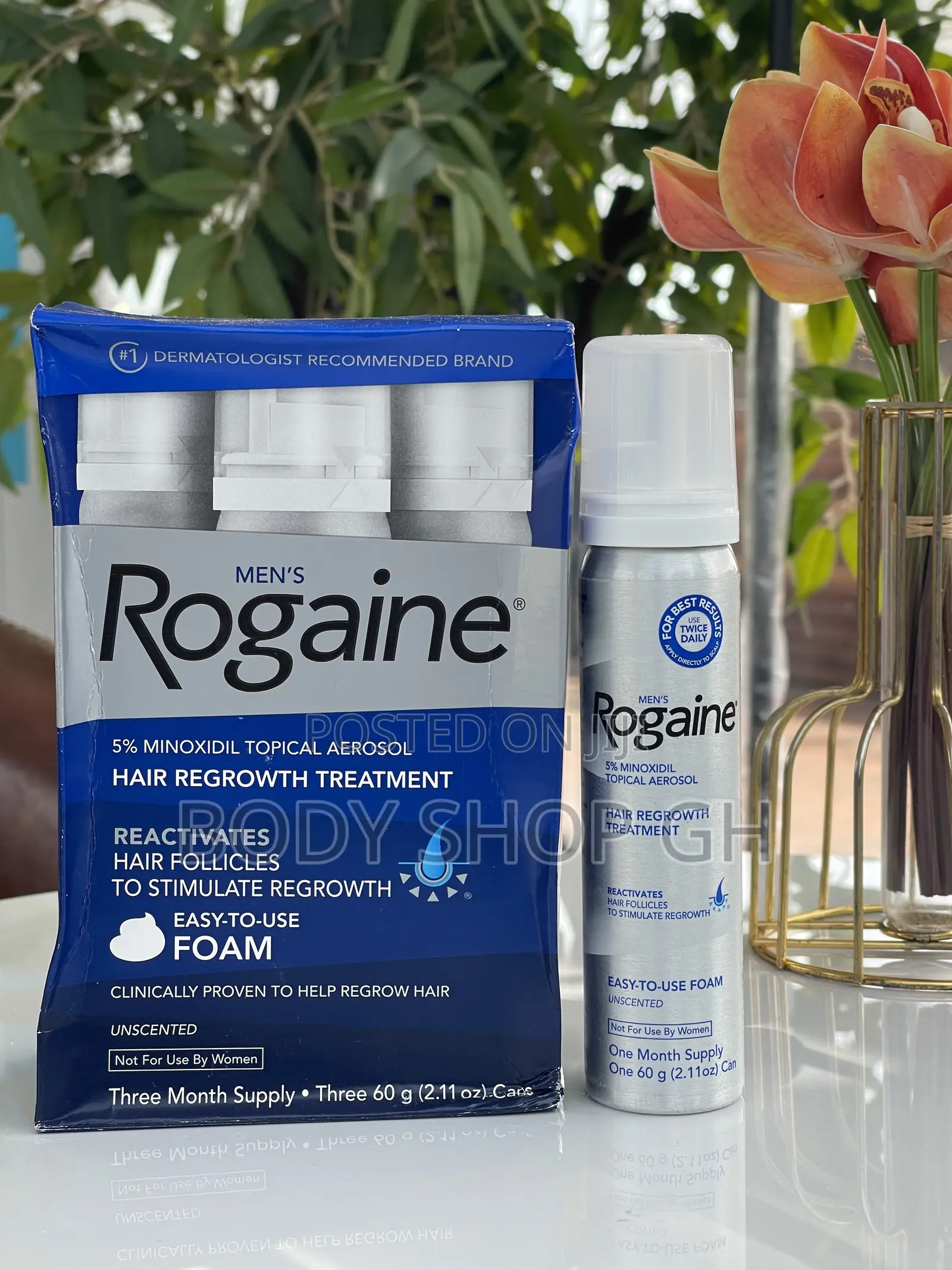 Original Rogaine Minoxidil Foam 5% for Men / Per Bottle