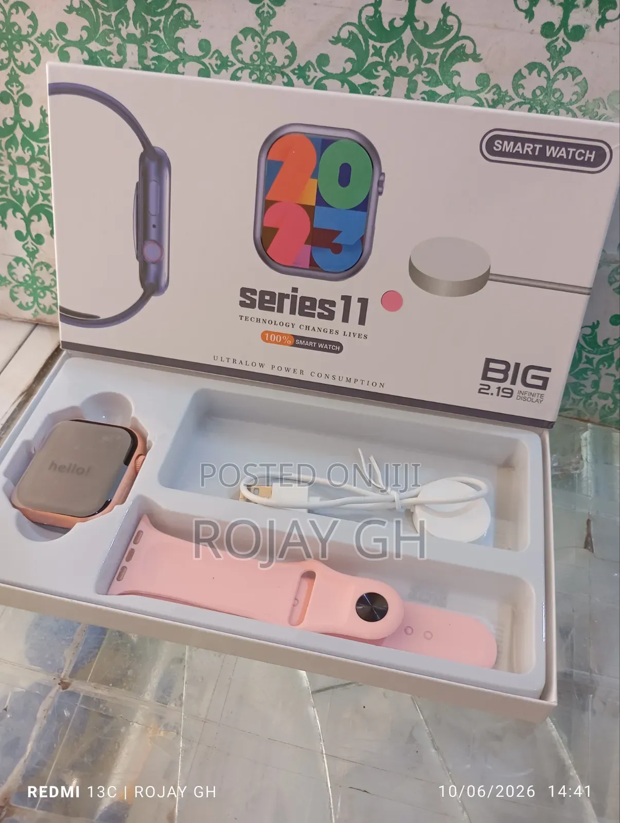 Series 11 Smart Watch 2.19 Inch Touch Screen - Pink