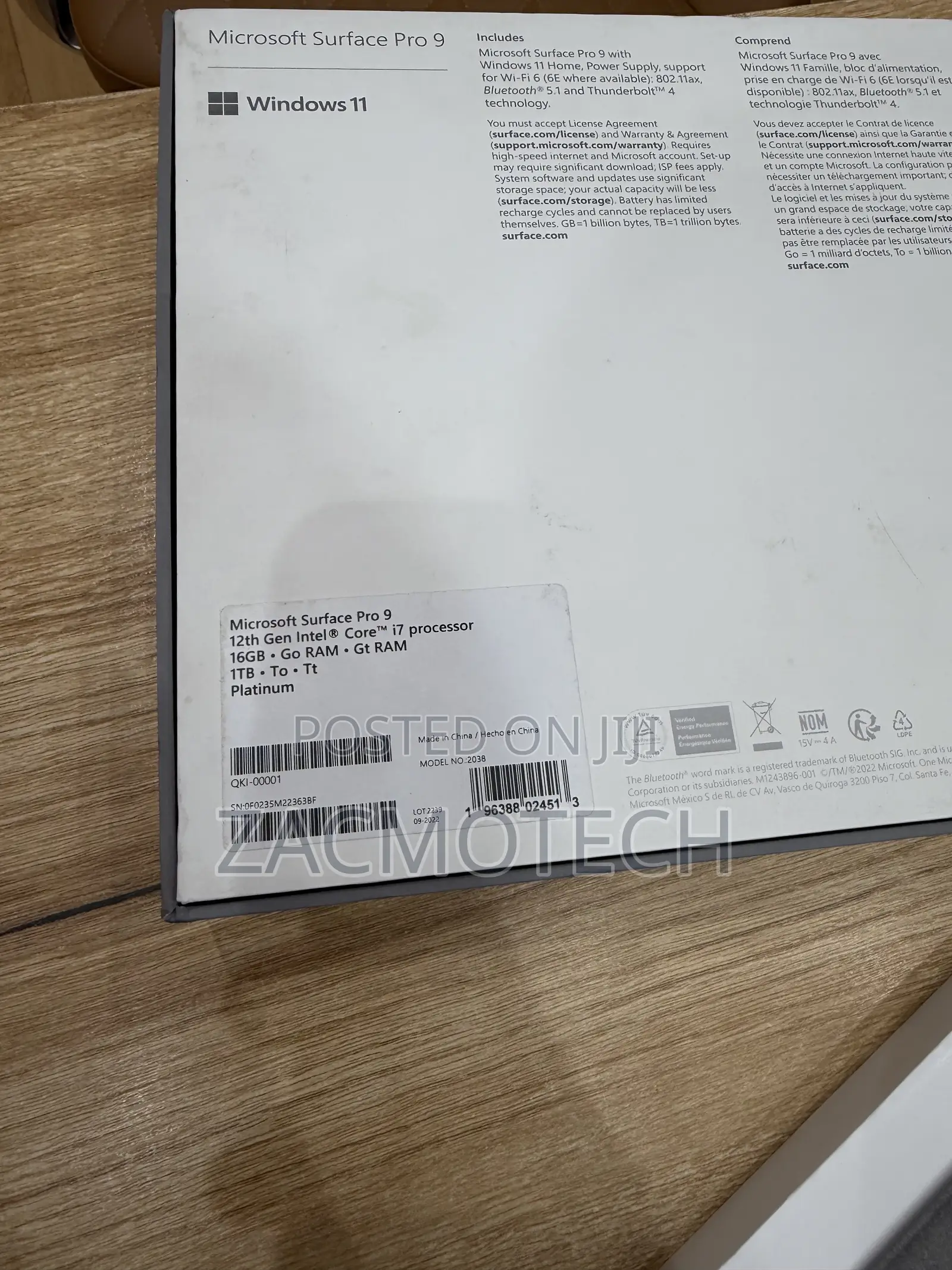 Laptop Microsoft Surface Pro 9 16GB Intel Core i7 SSD 1T