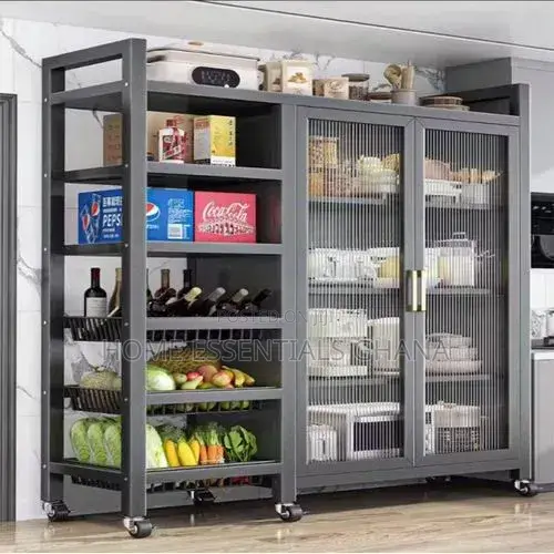 Kitchen Cabinet Strong Steel Frame Storage Shelves Kitchen Rack