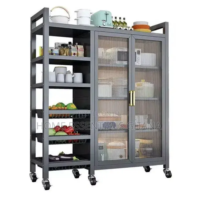 Kitchen Cabinet Strong Steel Frame Storage Shelves Kitchen Rack