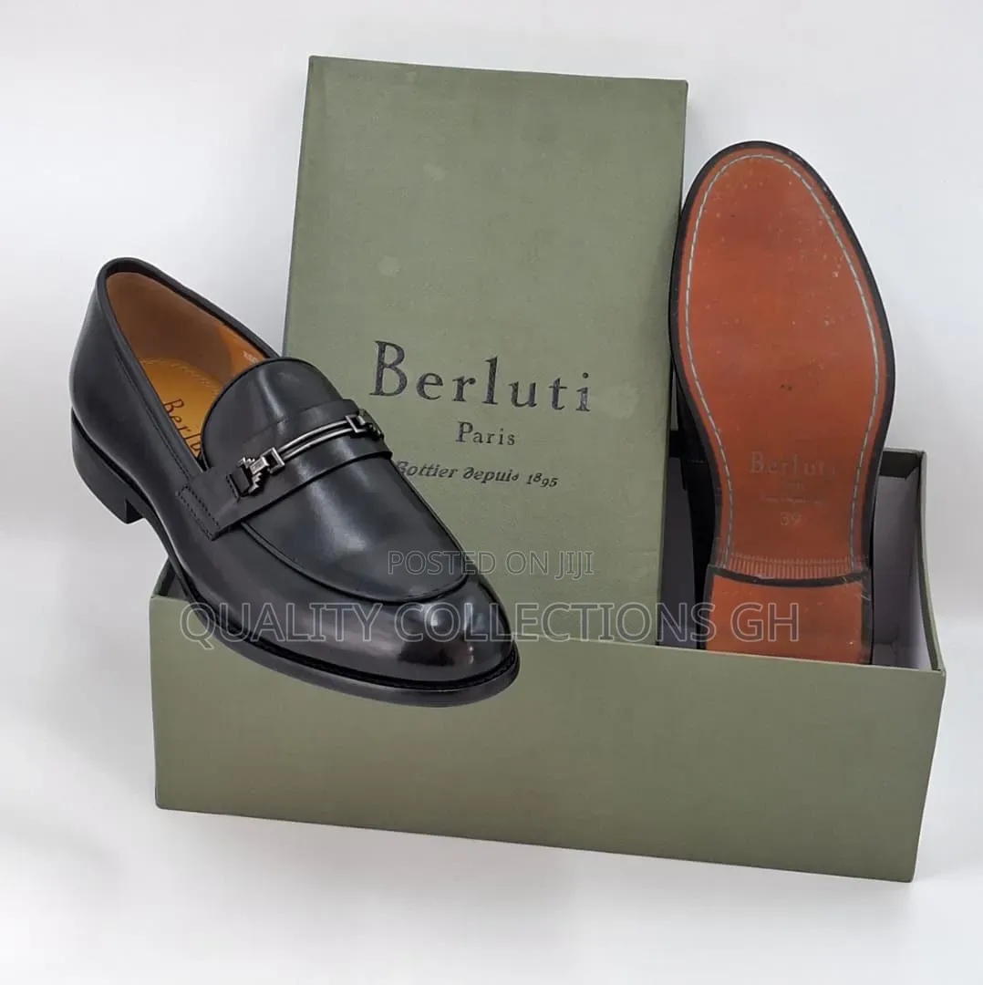 Berluti Black Leather Loafers