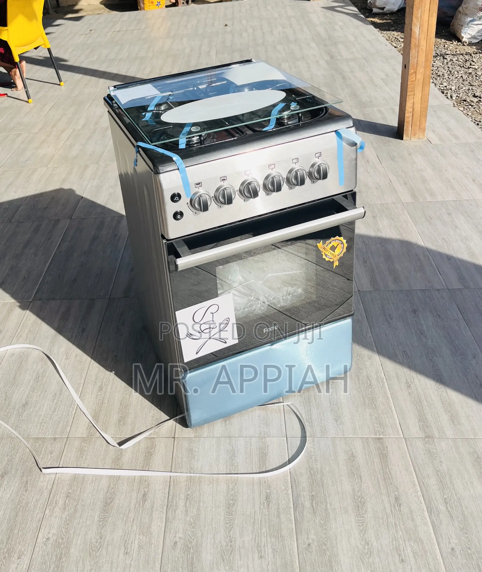 Sealed in Box Ferre 50x60 Glass Lid 4 Gas Burner With Grill(Gray) 