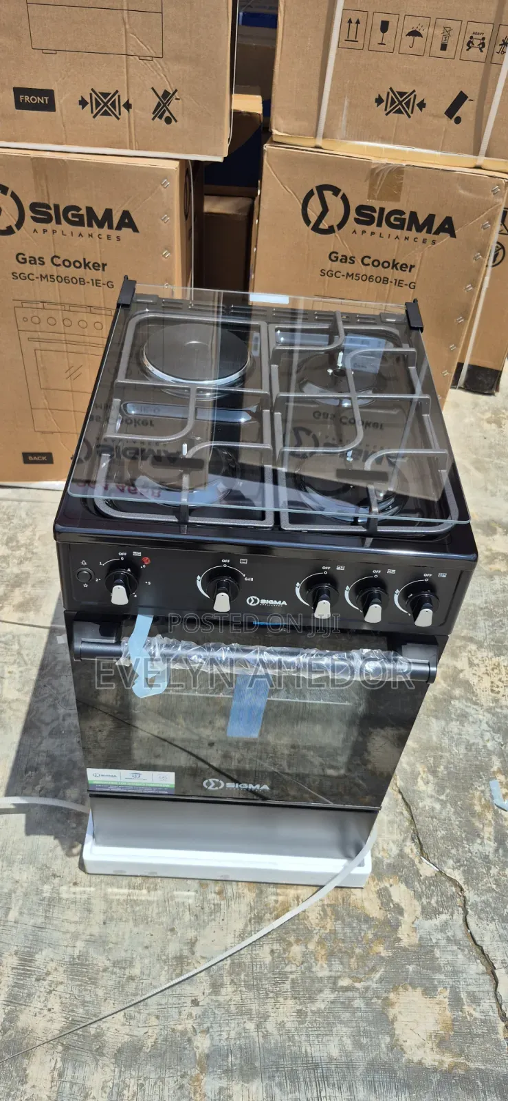 Electric Sigma Gas Cooker With 1 Electric and 3 Gas Cooker With Oven