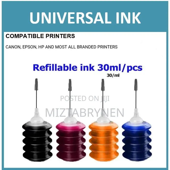 Cartridge Ink Tank Refill Ink for Inkjet Printers - 4 X 30ml