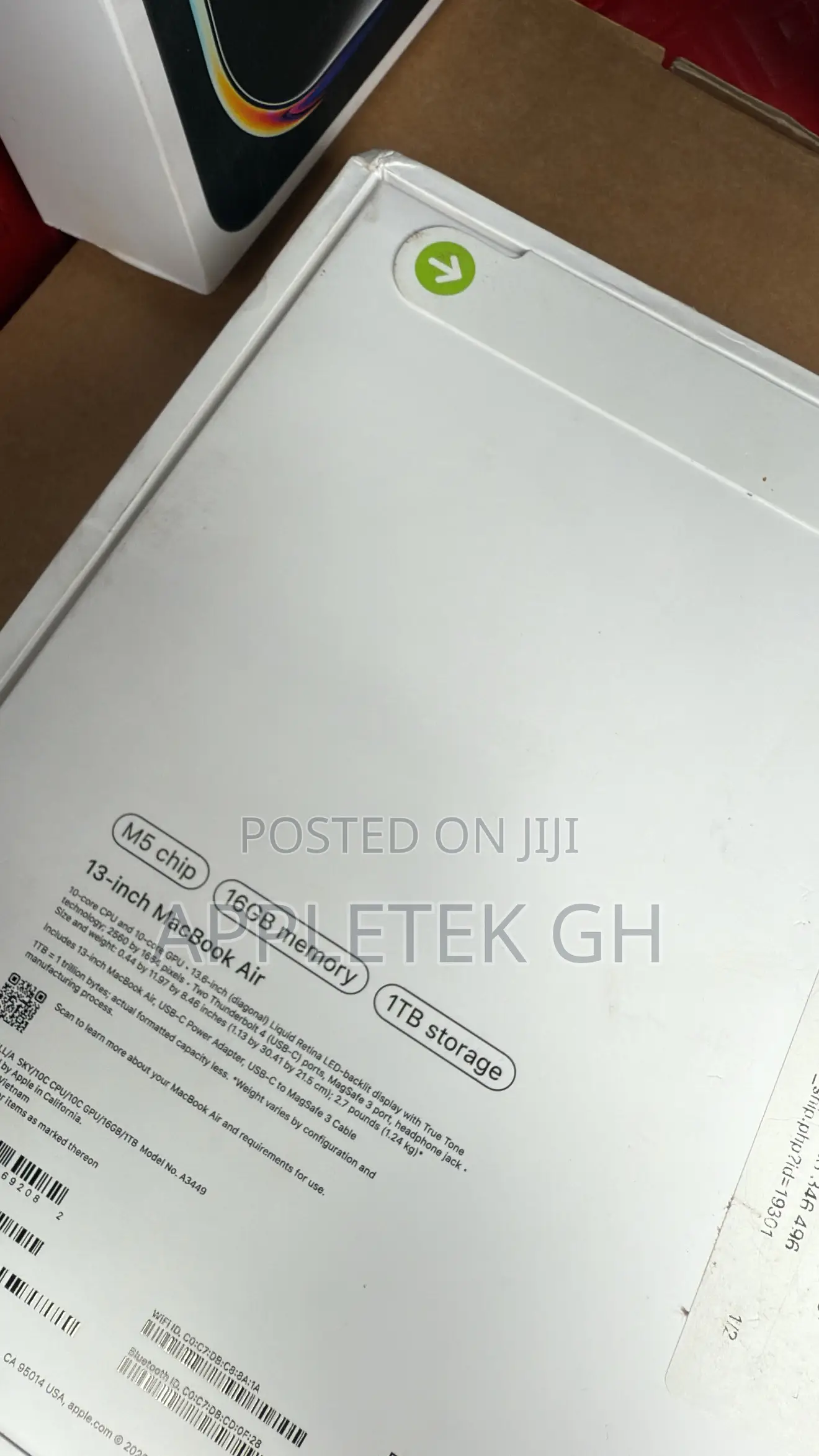 New Laptop Apple MacBook Air 2026 M5 16GB Apple M5 SSD 1T