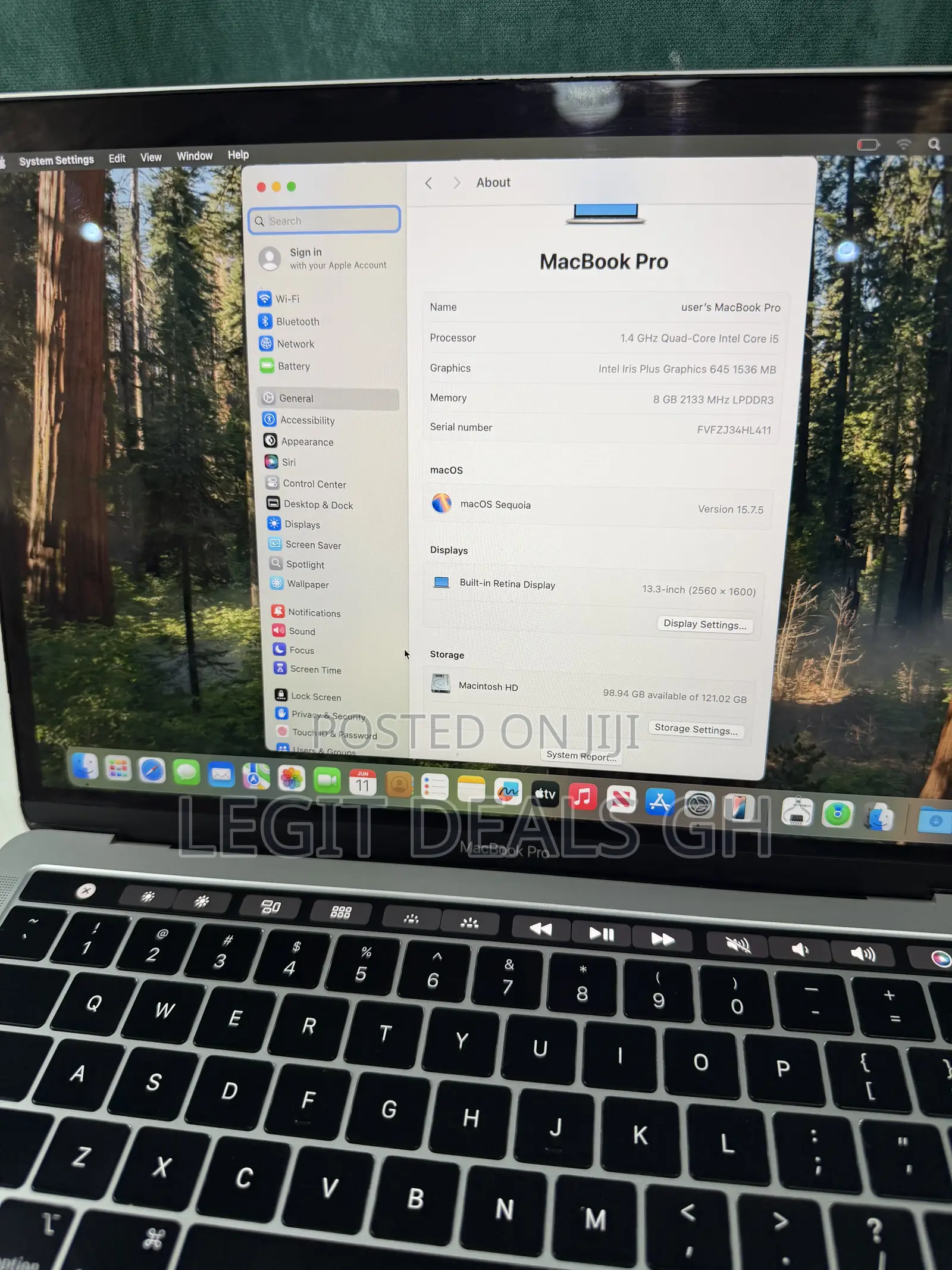 Laptop Apple MacBook Pro 2019 8GB Intel Core i5 SSD 128GB