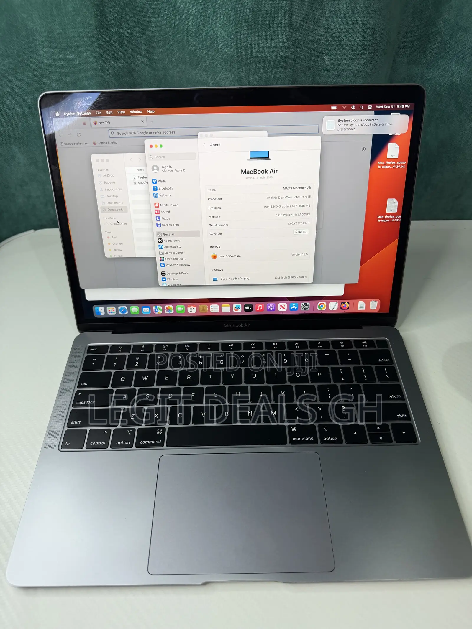Laptop Apple MacBook Air 2018 8GB Intel Core i5 SSD 256GB
