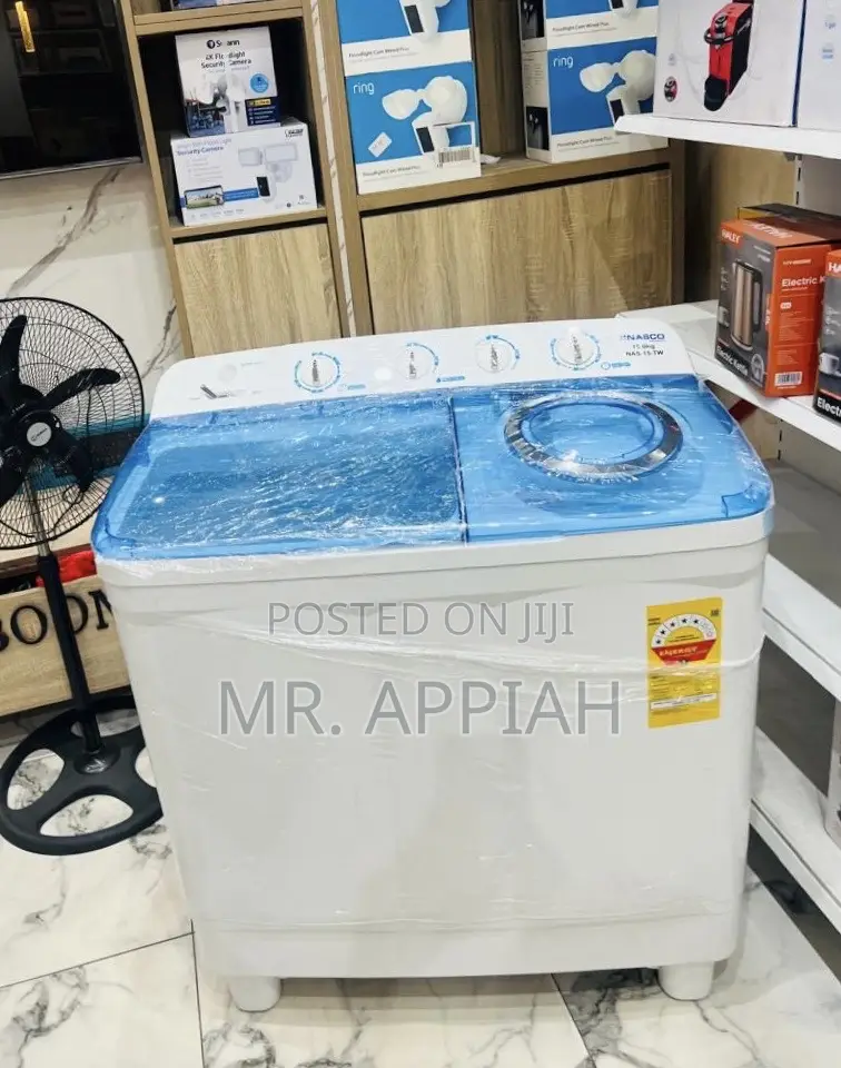 Super Quality Nasco 15kg Top Load Washing Machine(Spin Dry).White 