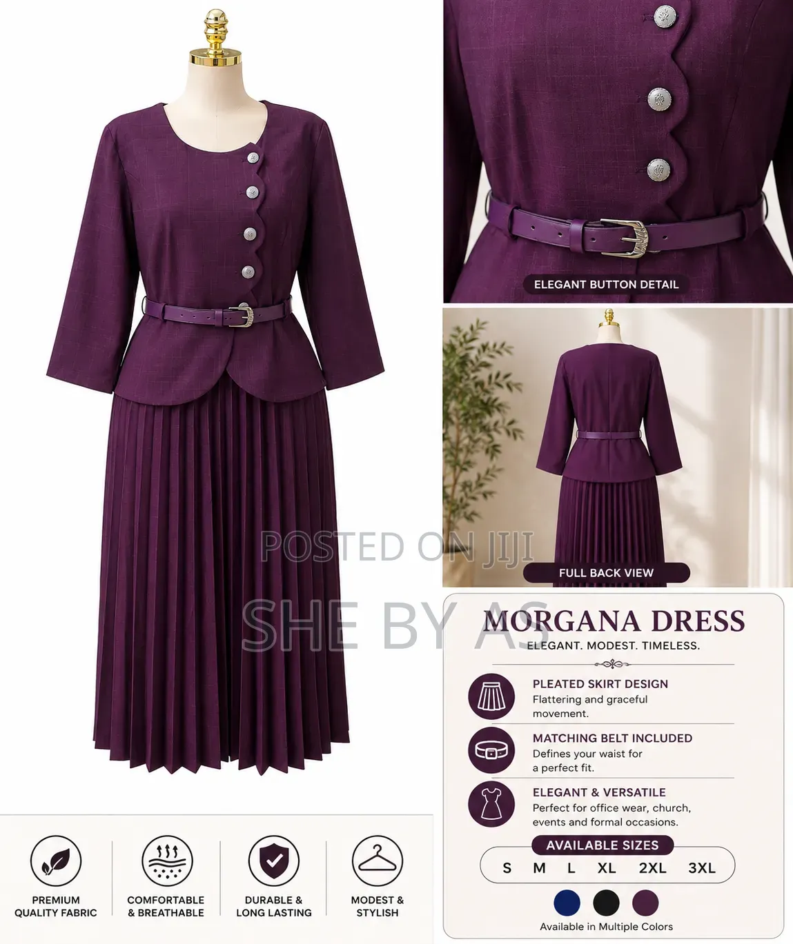 She by as Premium Women’S Dress – Epleated Dress for Professionals