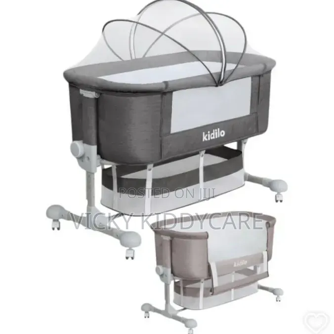 Adjustable Canopy Bedside Crib 3 in 1 Baby Cradle With Mosquito Net