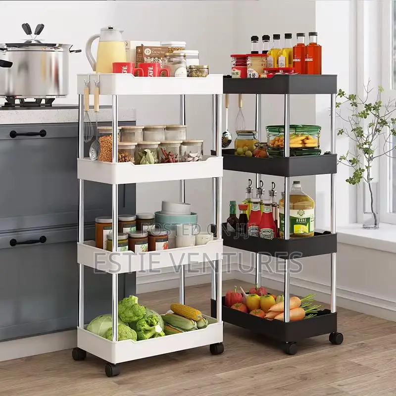 4-Tier Rolling Cart Features