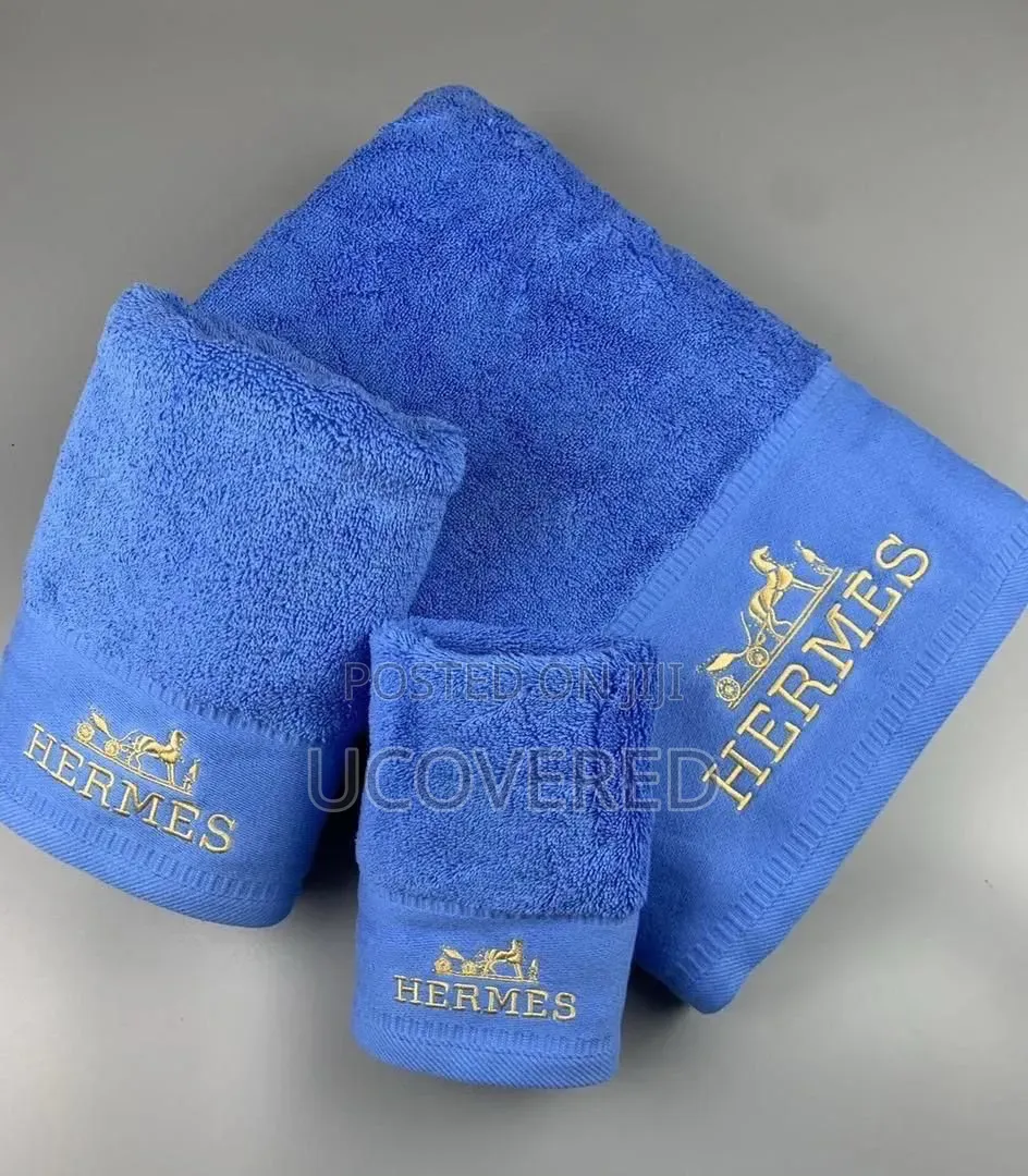 3-Piece Hermès Branded Cotton Towel Sets